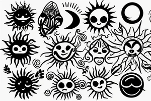 Small sun light tattoo idea