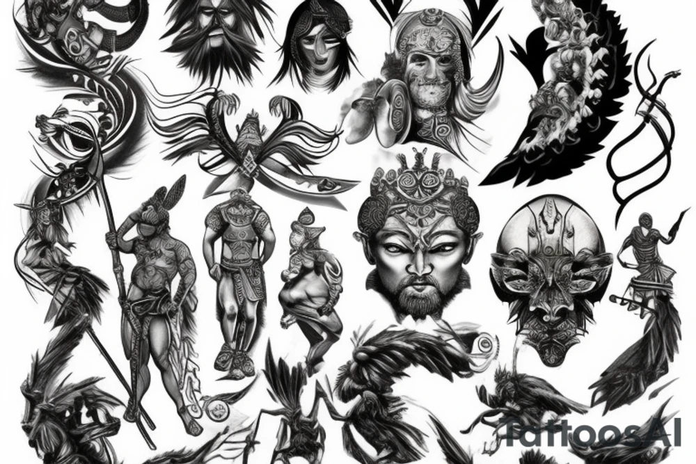 Gods warrior tattoo idea