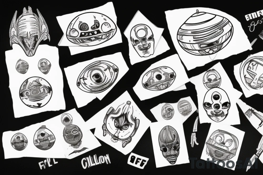 UFO and alien tattoo idea