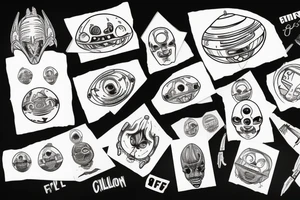 UFO and alien tattoo idea