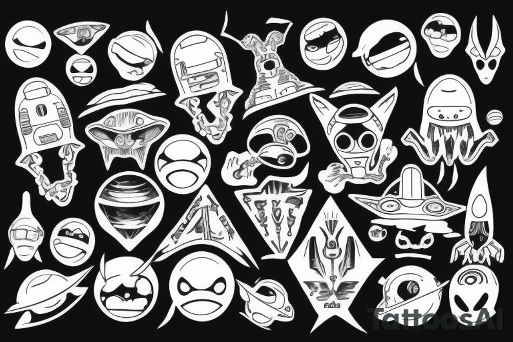 UFO and alien tattoo idea