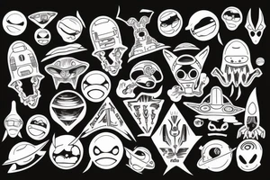 UFO and alien tattoo idea