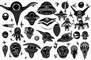UFO and alien tattoo idea