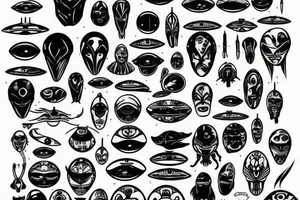 UFO and alien tattoo idea