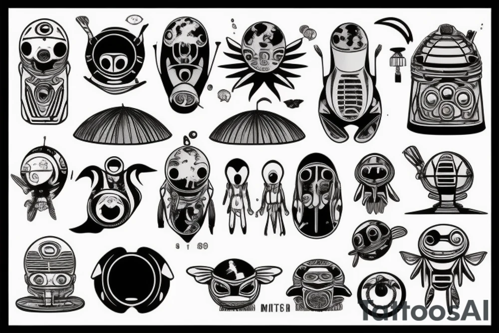 UFO and alien tattoo idea