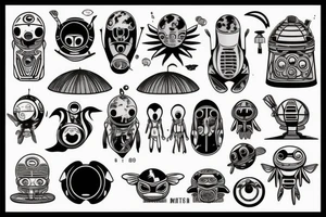 UFO and alien tattoo idea