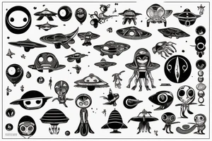 UFO and alien tattoo idea