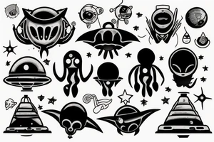 UFO and alien tattoo idea
