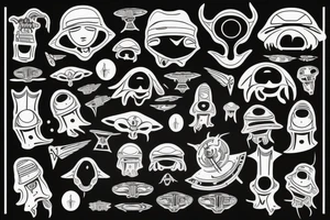 UFO and alien tattoo idea