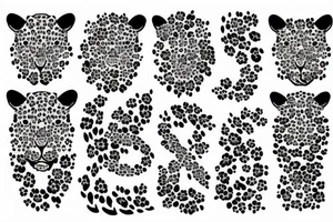 Leopard with flowers on back tattoo idea