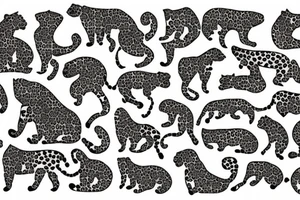 Leopard with flowers on her back tattoo idea