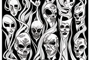 tall and menacing beings who can shroud themselves in fire, darkness, and shadow. They are armed with fiery whips tattoo idea