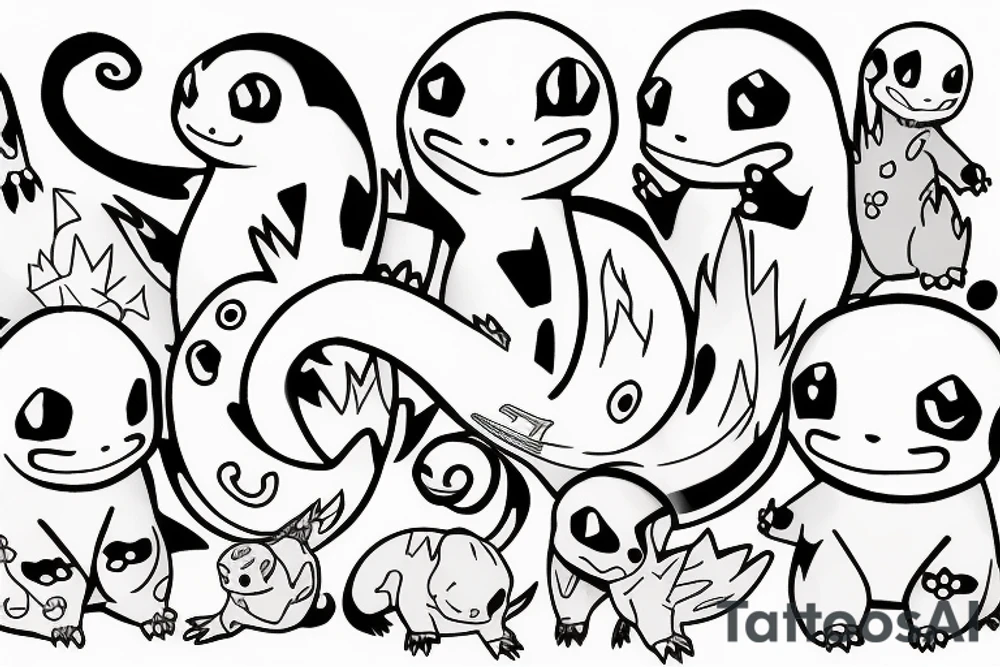 Dark charmander tattoo idea