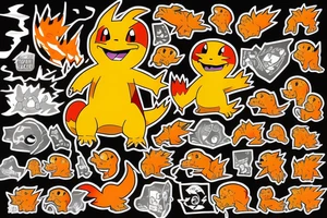 charmander from pokemon touched by darkness tattoo idea