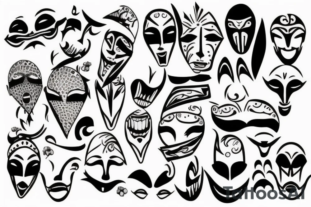 Theatre masks tattoo idea