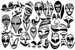 Theatre masks tattoo idea