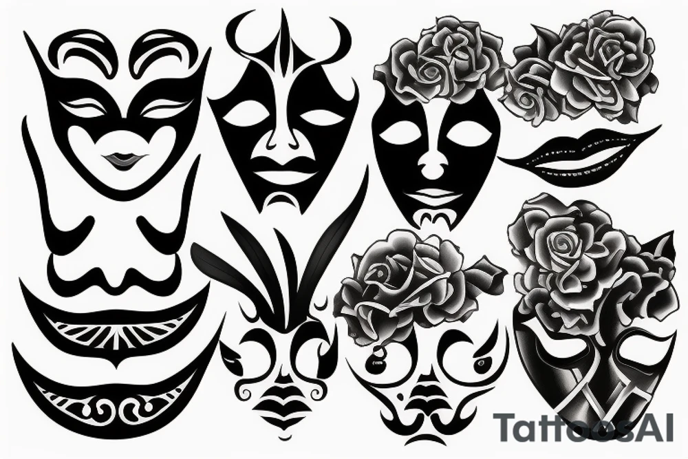 Theatre masks tattoo idea