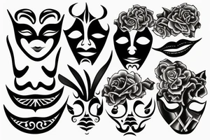 Theatre masks tattoo idea