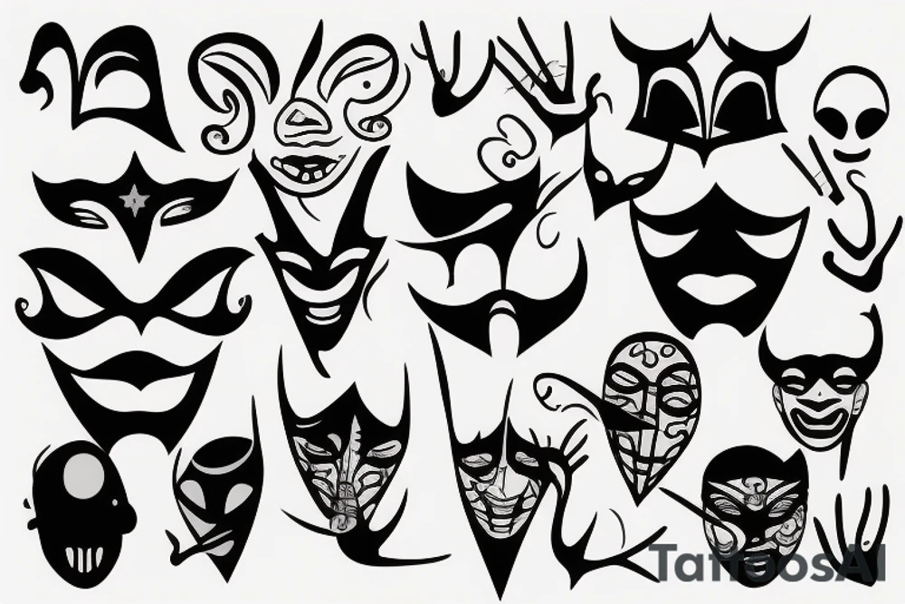 Theatre masks tattoo idea