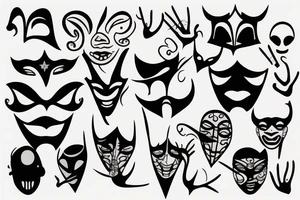 Theatre masks tattoo idea