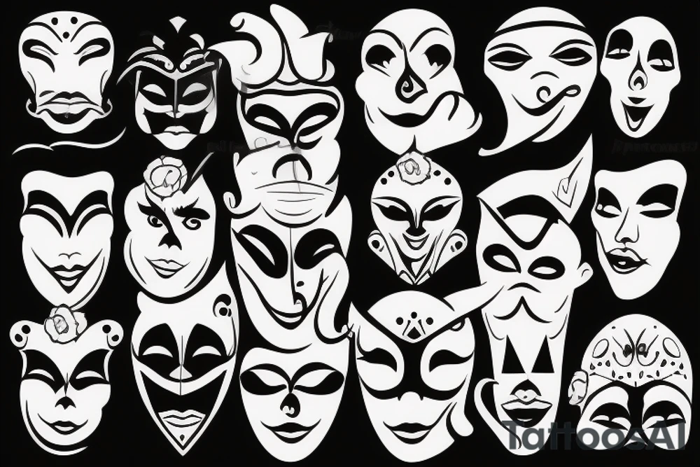 Theatre masks tattoo idea