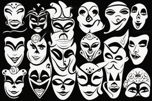 Theatre masks tattoo idea