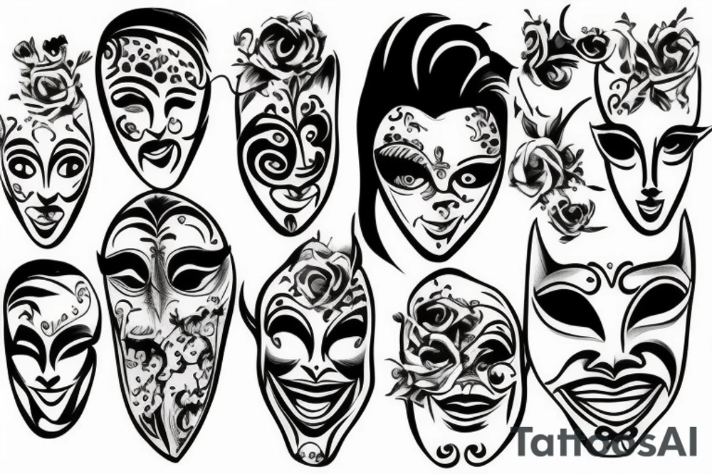 Theatre masks tattoo idea