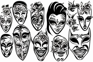 Theatre masks tattoo idea