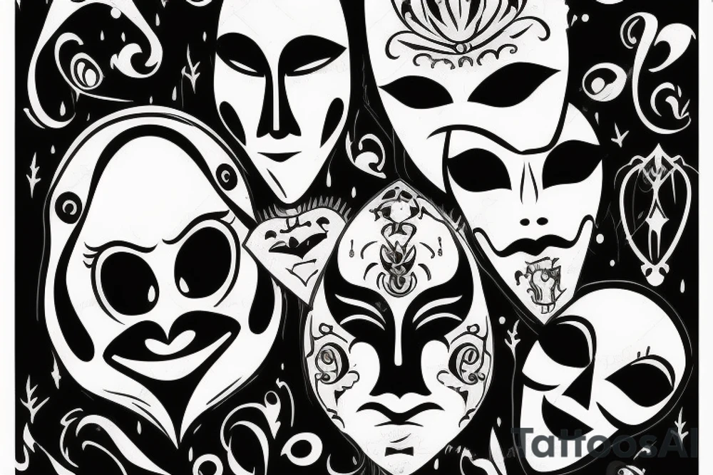 Theatre masks tattoo idea