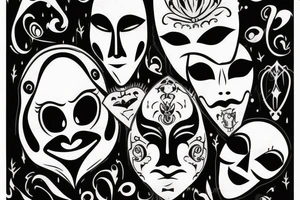 Theatre masks tattoo idea