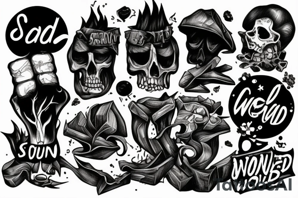 sad man Holding the crumbling world together tattoo idea