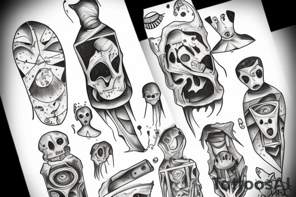 sad man Holding the crumbling world together tattoo idea