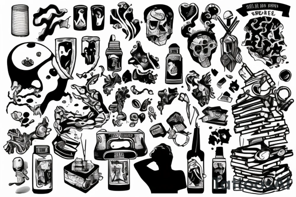 sad man Holding the crumbling world together tattoo idea