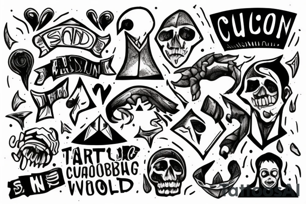sad man that is holding the crumbling world together with his hands tattoo idea