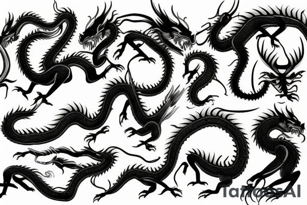 Golden dragon tattoo idea