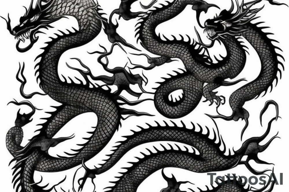 Golden dragon tattoo idea