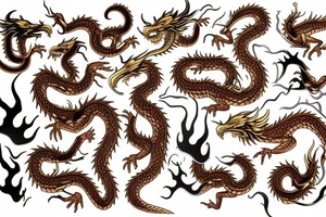 Golden dragon tattoo idea