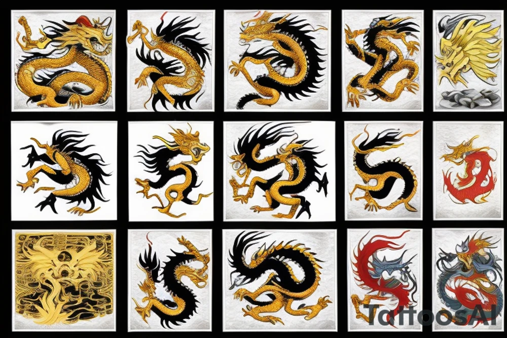 Golden dragon tattoo idea