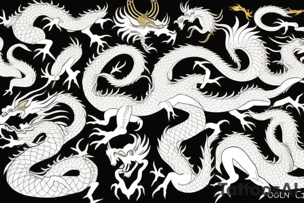 Golden dragon tattoo idea