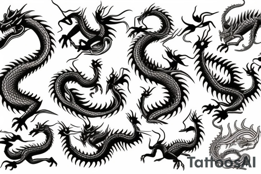 Golden dragon tattoo idea