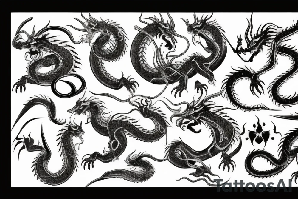 Golden dragon tattoo idea