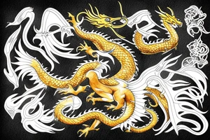 Golden dragon tattoo idea