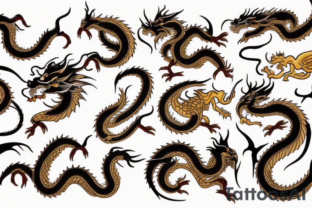 Back tattoo golden dragon tattoo idea