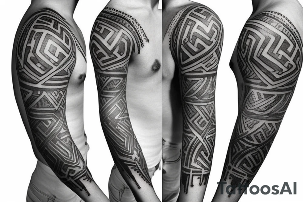 Greek sleeve tattoo idea