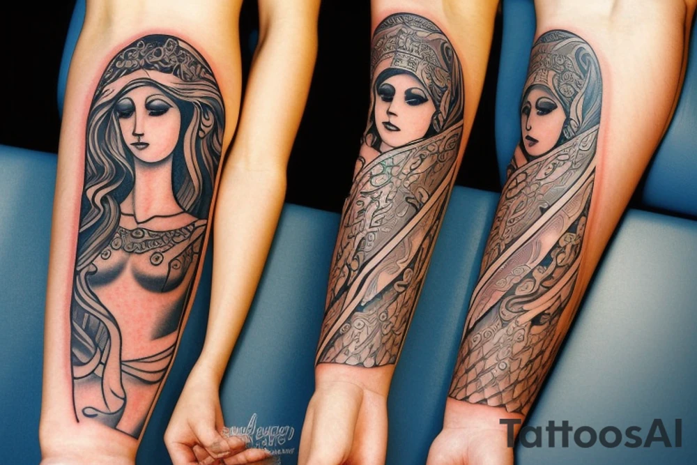 Greek sleeve tattoo idea
