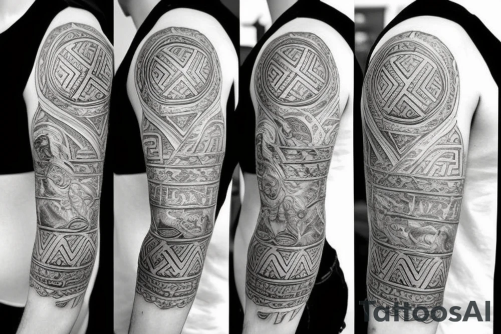 Greek sleeve tattoo idea