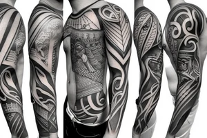 Greek god sleeve tattoo idea