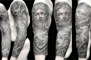 Greek god sleeve tattoo idea