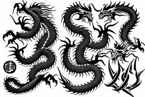 Golden dragon sleeve tattoo idea