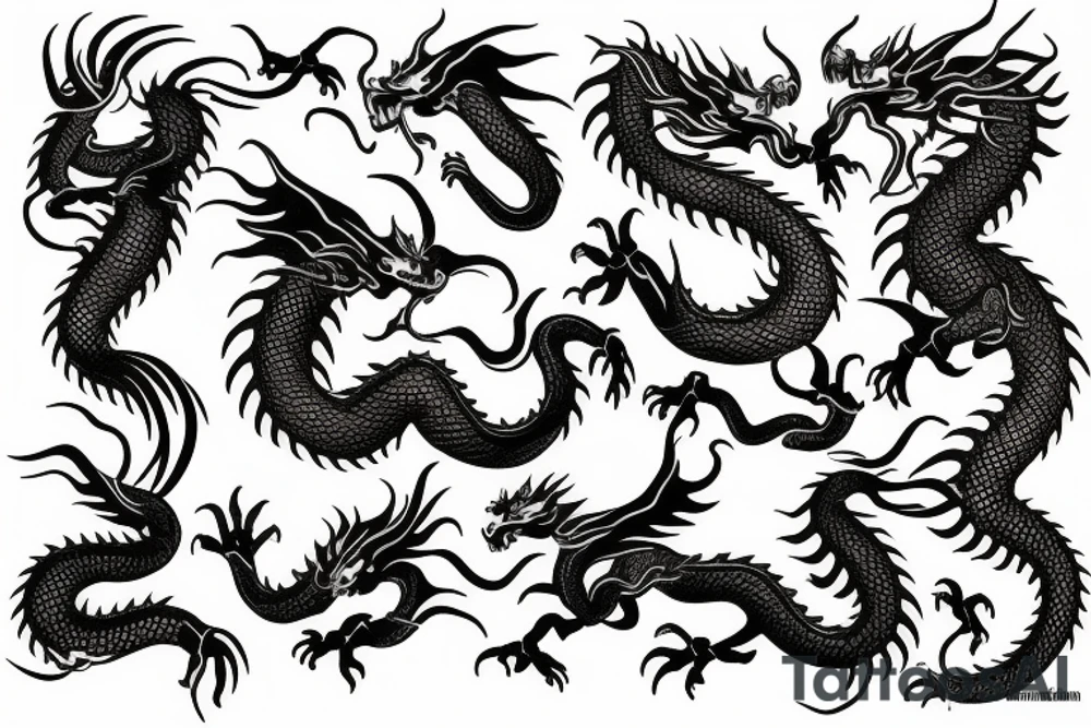 Golden dragon sleeve tattoo idea